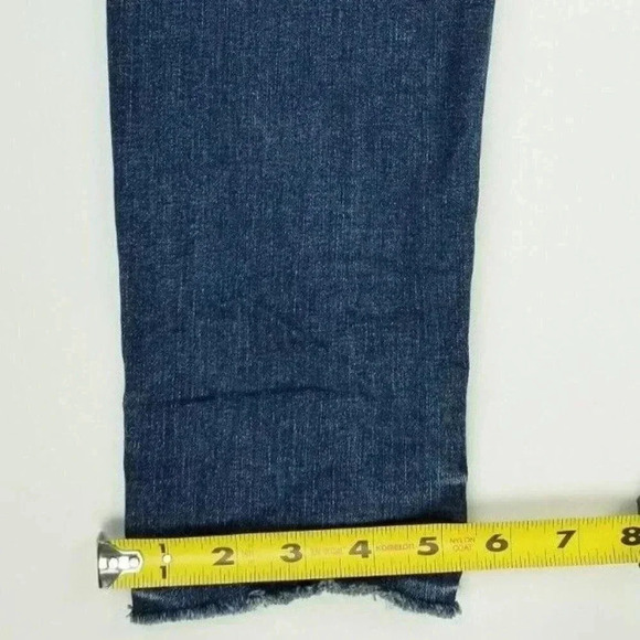 Good American 2/26 Women's Blue Raw Hem Zipper Jeans Style GAGLFT148 Cut MM40 - Picture 12 of 12